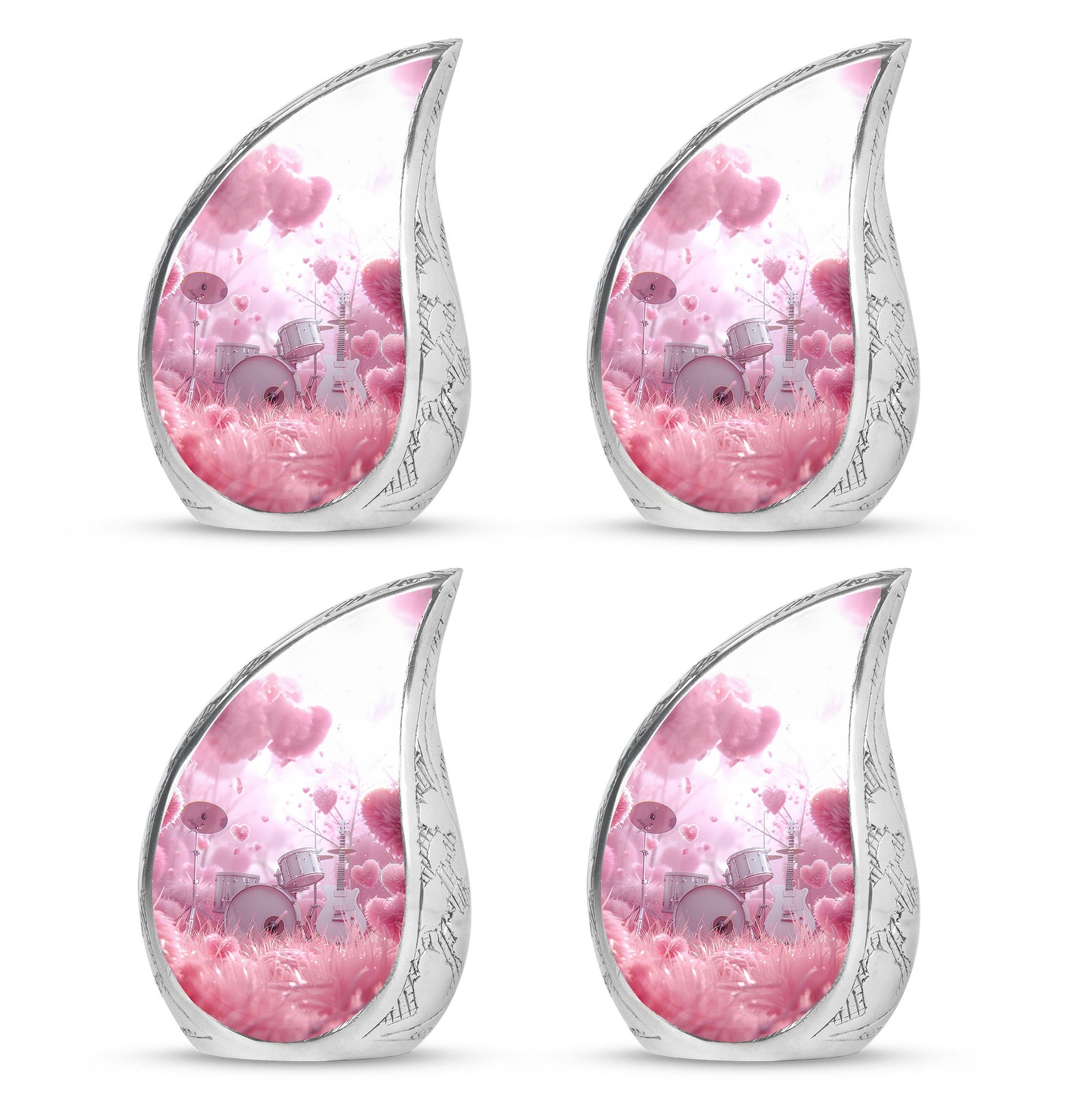 Drums And Music Theme 3 Inch Keepsake Pack of 4