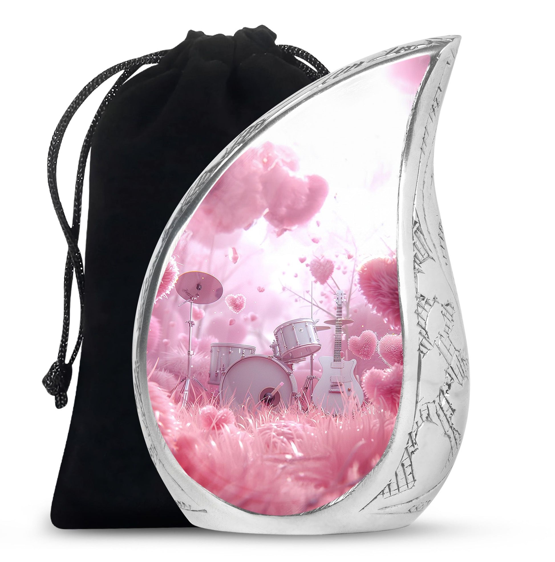 Drums And Music Theme Large Urn 10 Inch