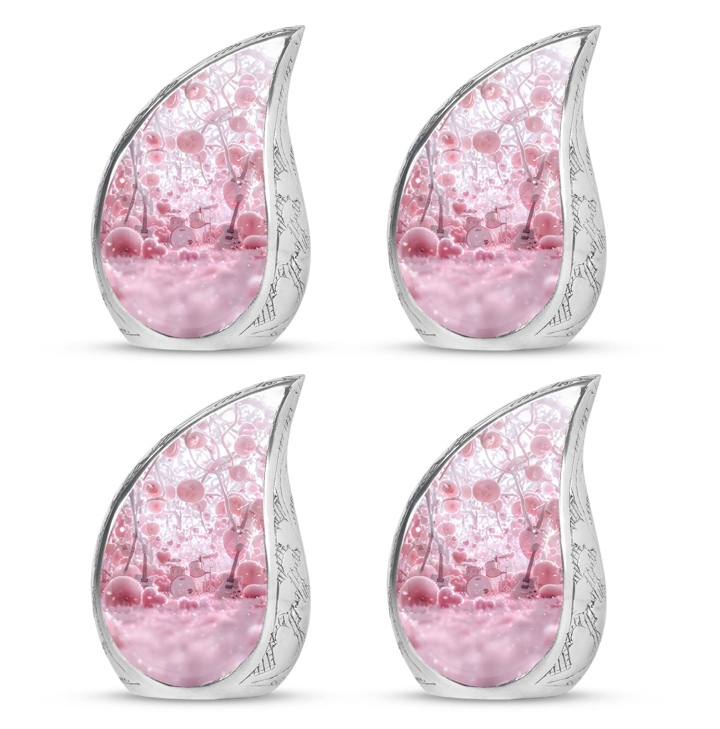 Drums And Music Theme 3 Inch Keepsake Pack of 4