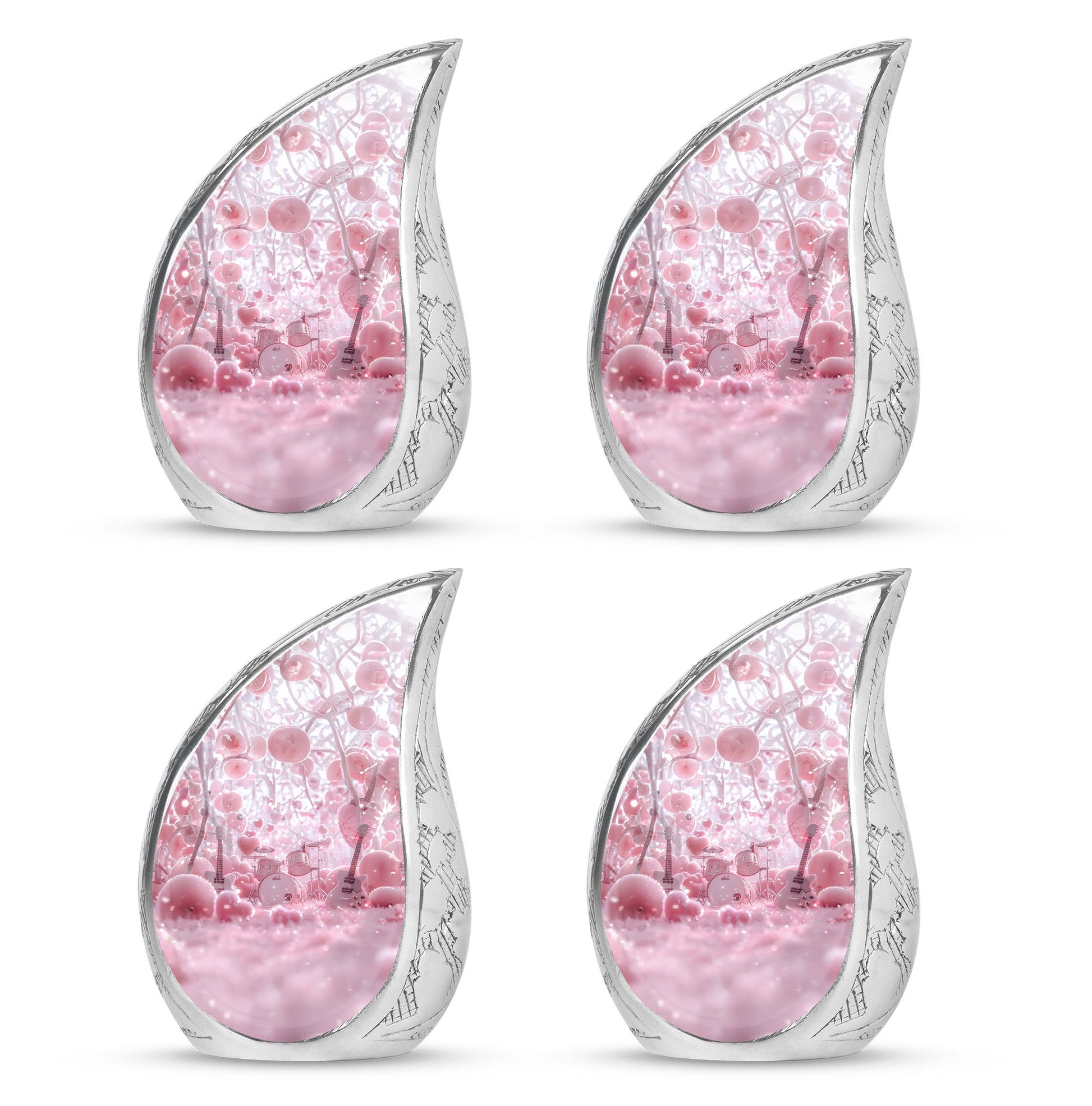 Drums And Music Theme 3 Inch Keepsake Pack of 4