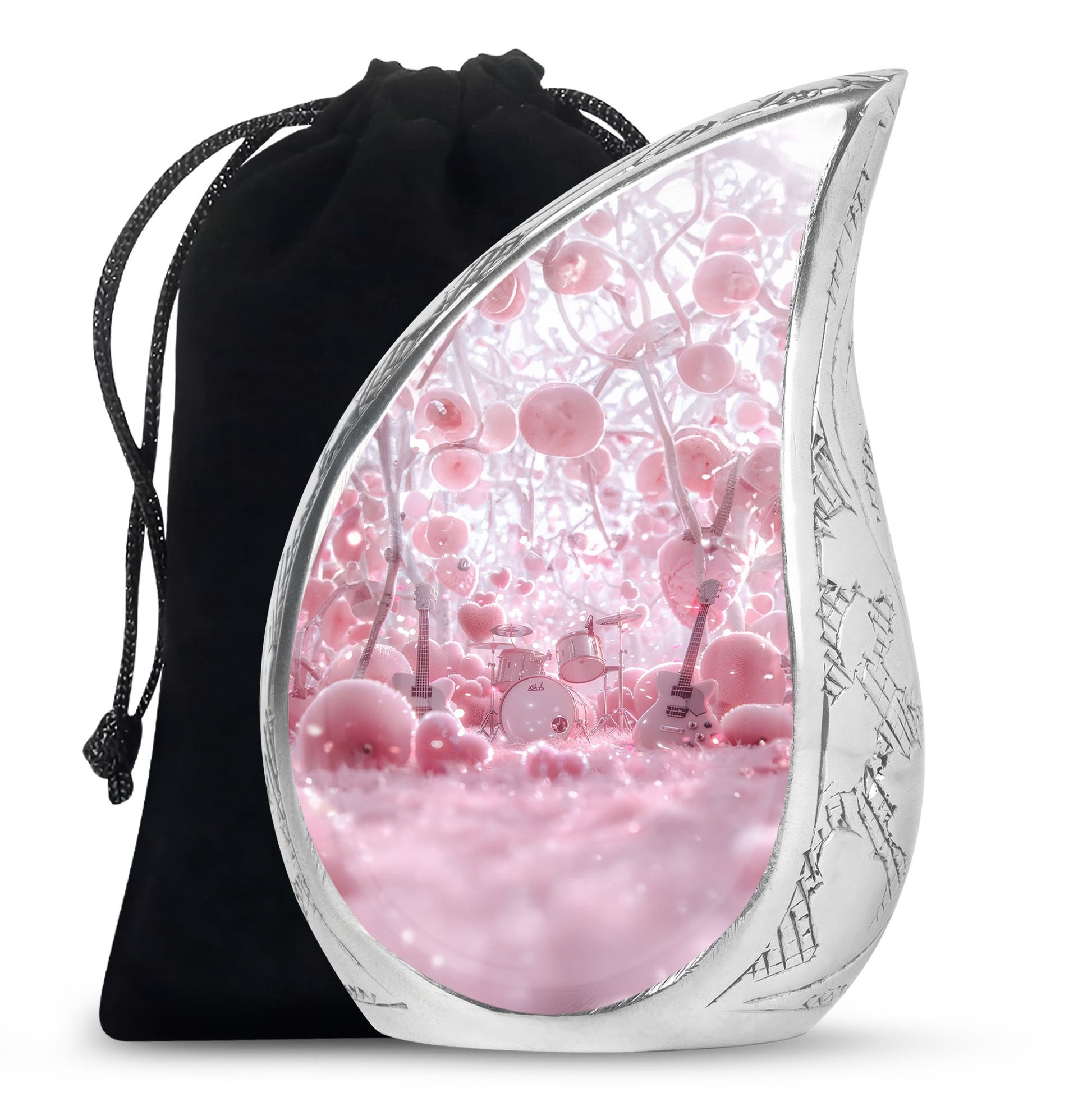 Drums And Music Theme Large Urn 10 Inch