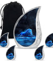 Lion Theme Large Urn With 4 Keepsake Urn