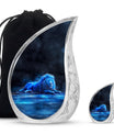 Lion Theme Large Urn With 1 Keepsake Urn