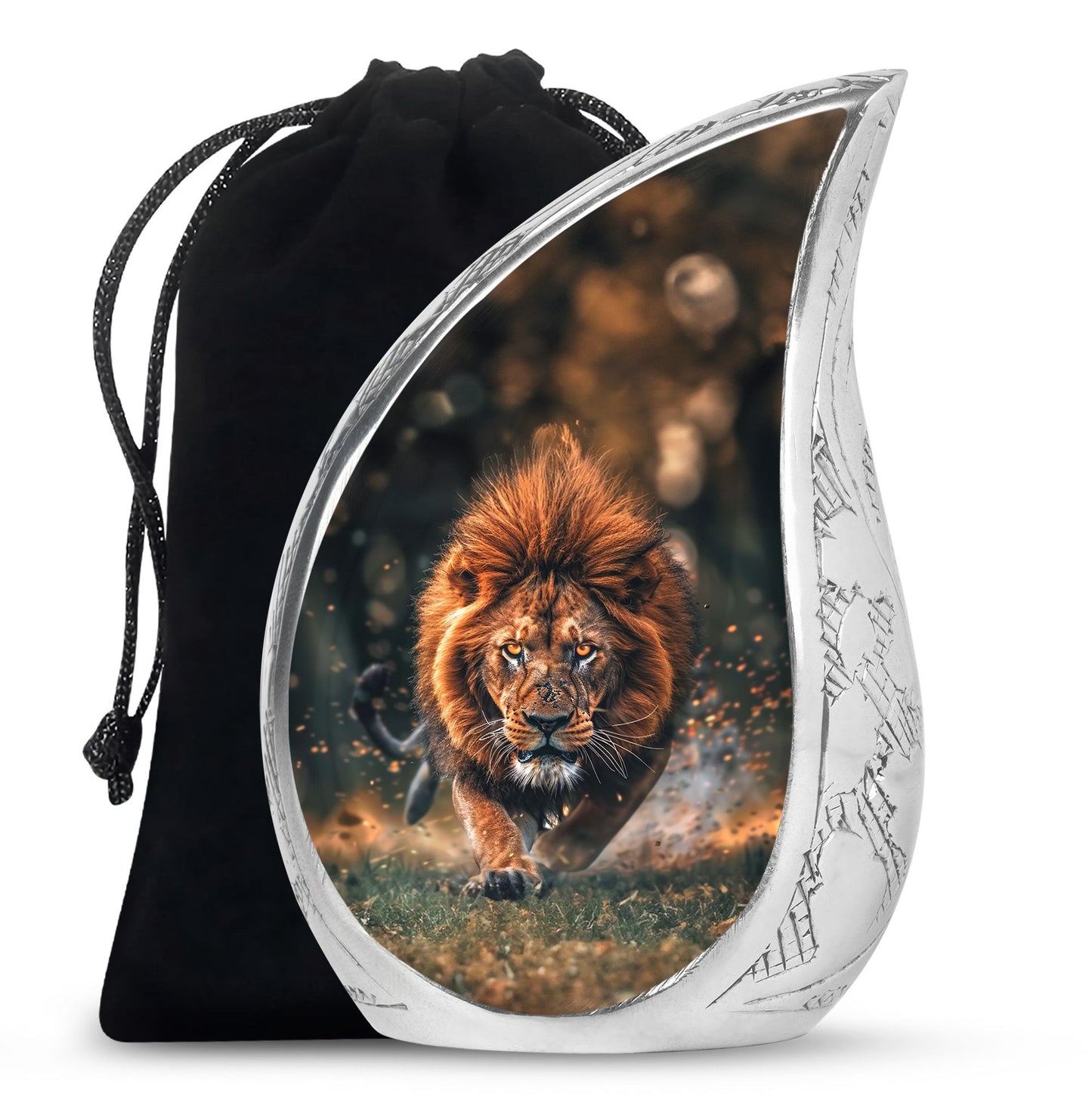 Lion Theme Large Urn 10 Inch