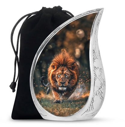 Lion Theme Large Urn 10 Inch