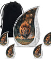 Lion Theme Large Urn With 4 Keepsake Urn