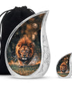 Lion Theme Large Urn With 1 Keepsake Urn