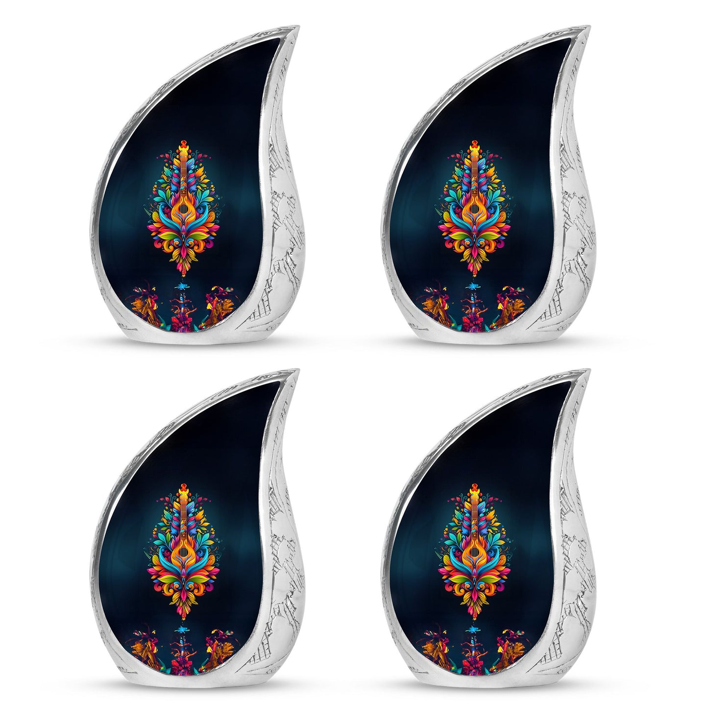 Guitar Theme 3 Inch Keepsake Pack of 4