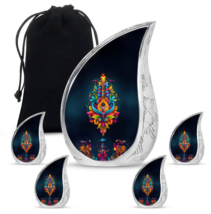 Guitar Theme Large Urn With 4 Keepsake Urn