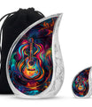 Guitar Theme Large Urn With 1 Keepsake Urn