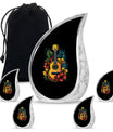 Guitar Theme Large Urn With 4 Keepsake Urn