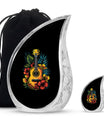 Guitar Theme Large Urn With 1 Keepsake Urn