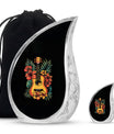 Guitar Theme Large Urn With 1 Keepsake Urn