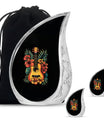 Guitar Theme Large Urn With 2 Keepsake Urn