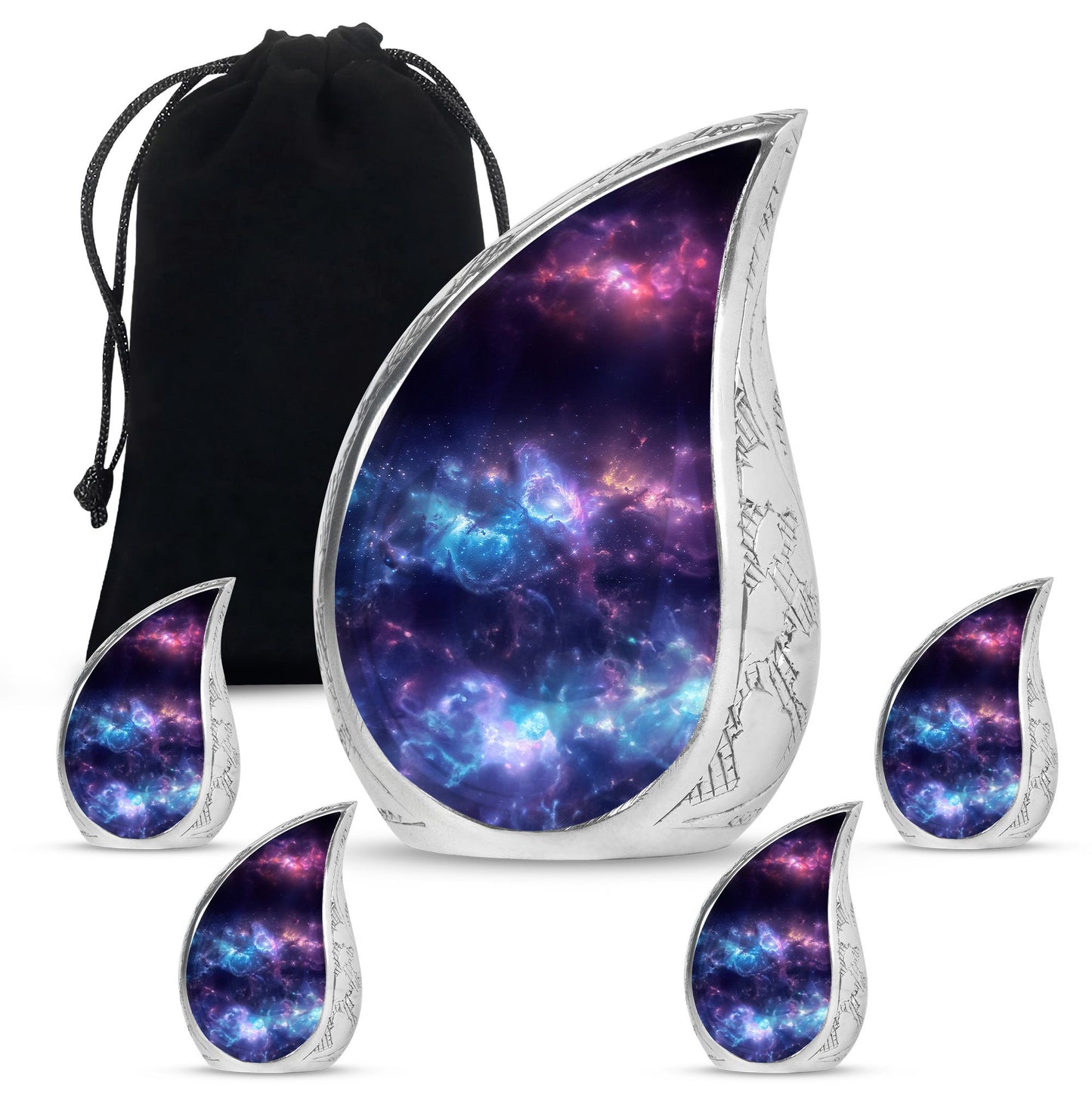 Galaxy Theme Large Urn With 4 Keepsake Urn