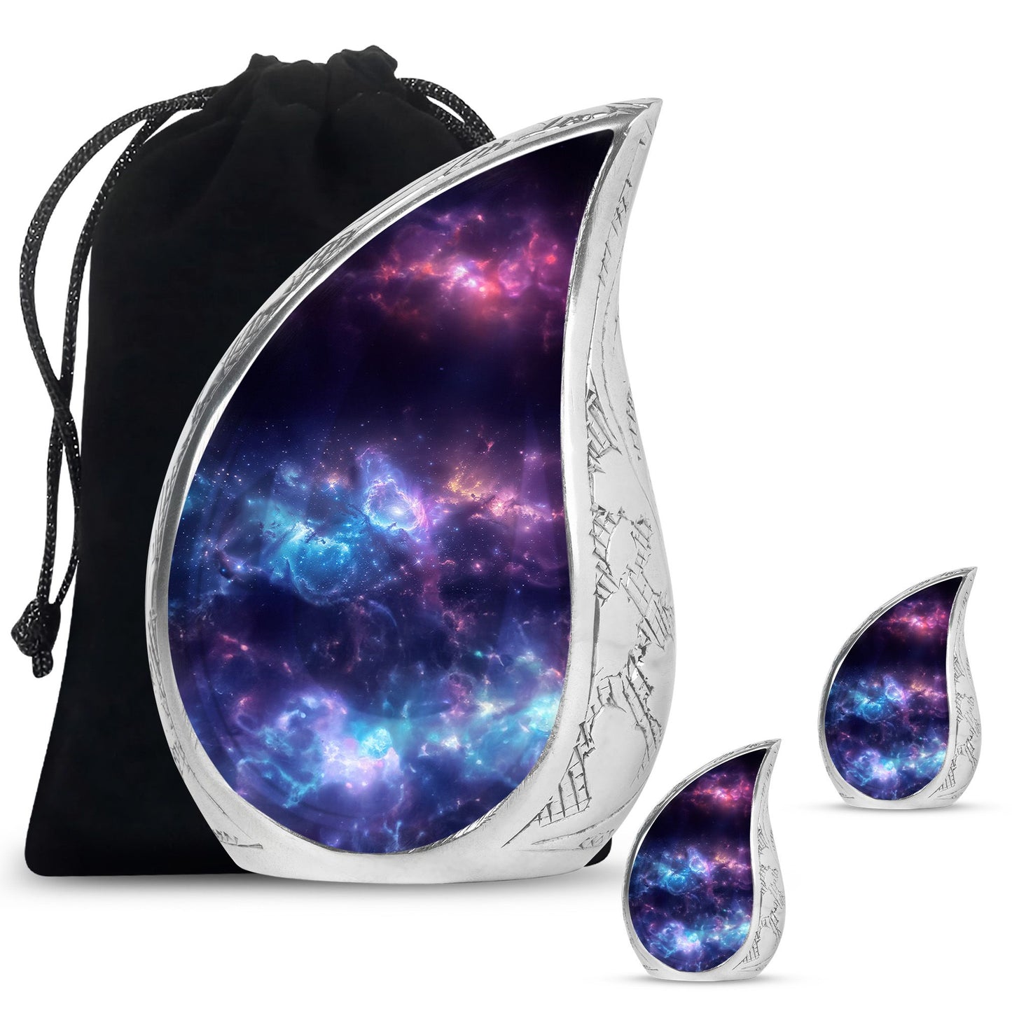 Galaxy Theme Large Urn With 2 Keepsake Urn