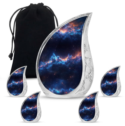 Galaxy Theme Large Urn With 4 Keepsake Urn