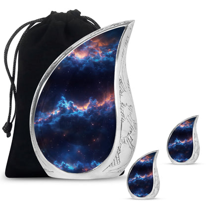 Galaxy Theme Large Urn With 2 Keepsake Urn