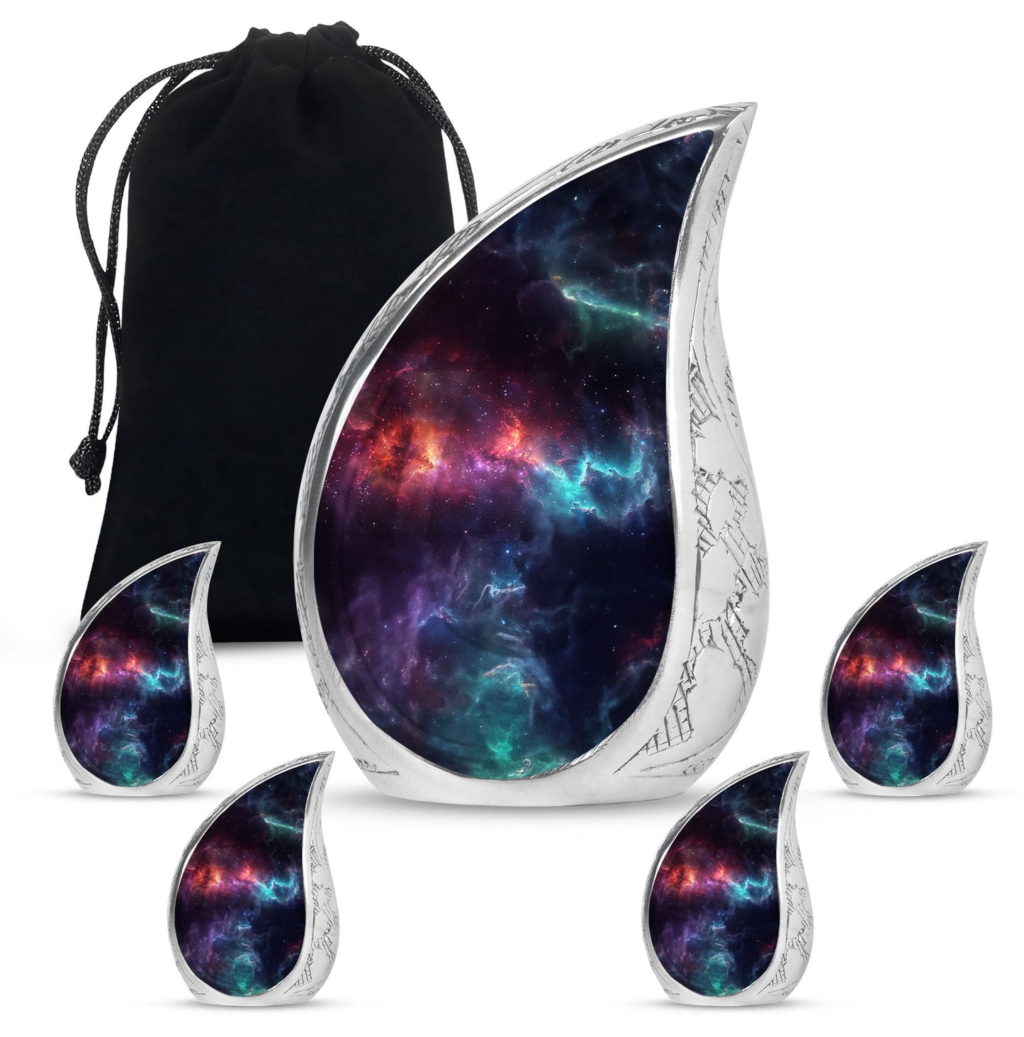Galaxy Theme Large Urn With 4 Keepsake Urn