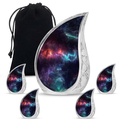 Galaxy Theme Large Urn With 4 Keepsake Urn