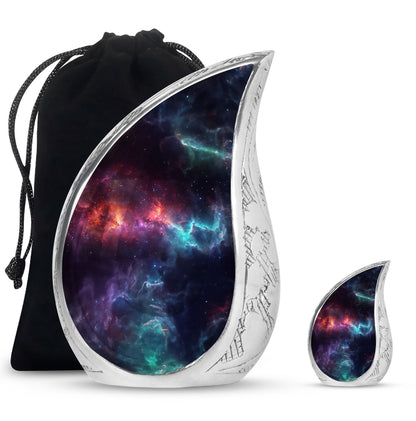 Galaxy Theme Large Urn With 1 Keepsake Urn