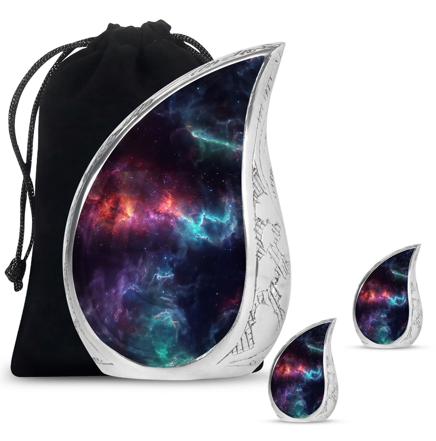Galaxy Theme Large Urn With 2 Keepsake Urn