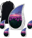 Tulips Theme Large Urn With 4 Keepsake Urn