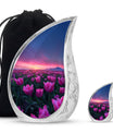 Tulips Theme Large Urn With 1 Keepsake Urn