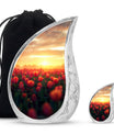 Tulips Theme Large Urn With 1 Keepsake Urn