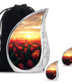 Tulips Theme Large Urn With 2 Keepsake Urn