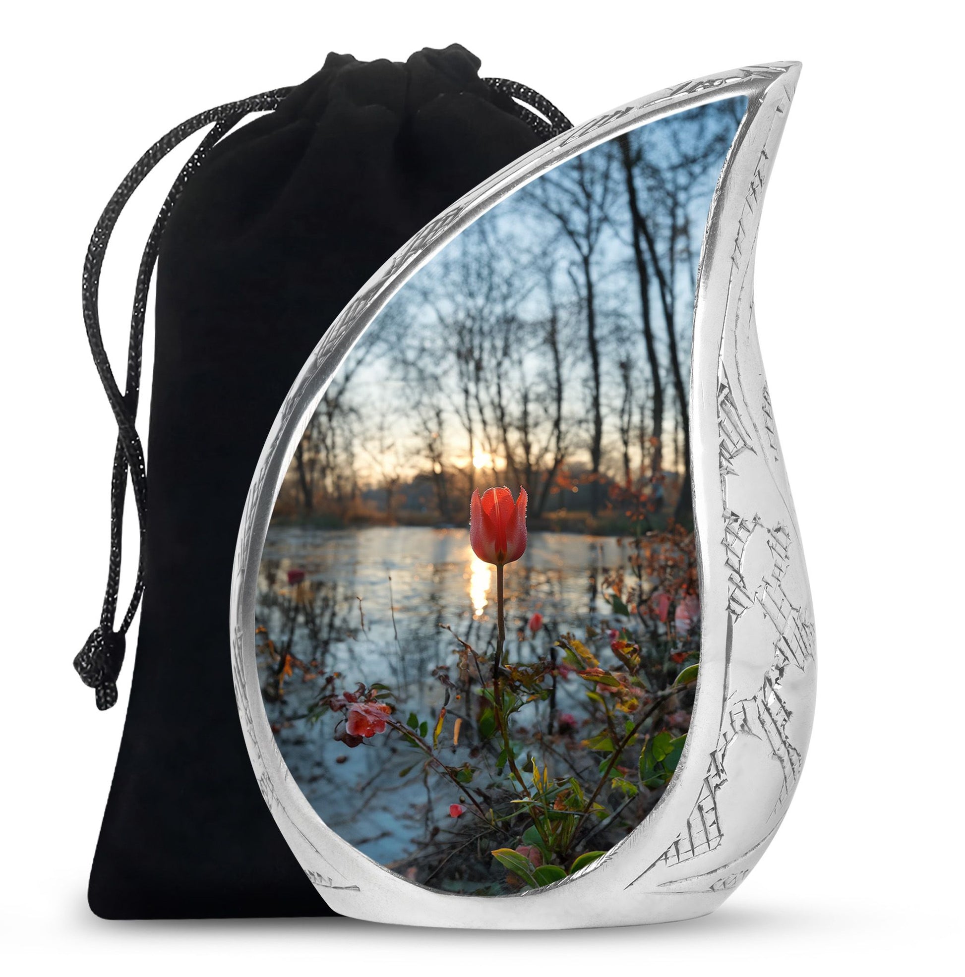 Tulips Theme Large Urn 10 Inch