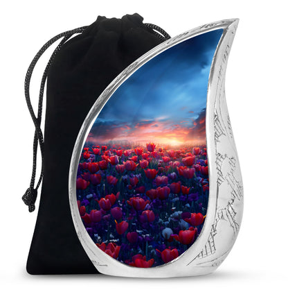 Tulips Theme Large Urn 10 Inch