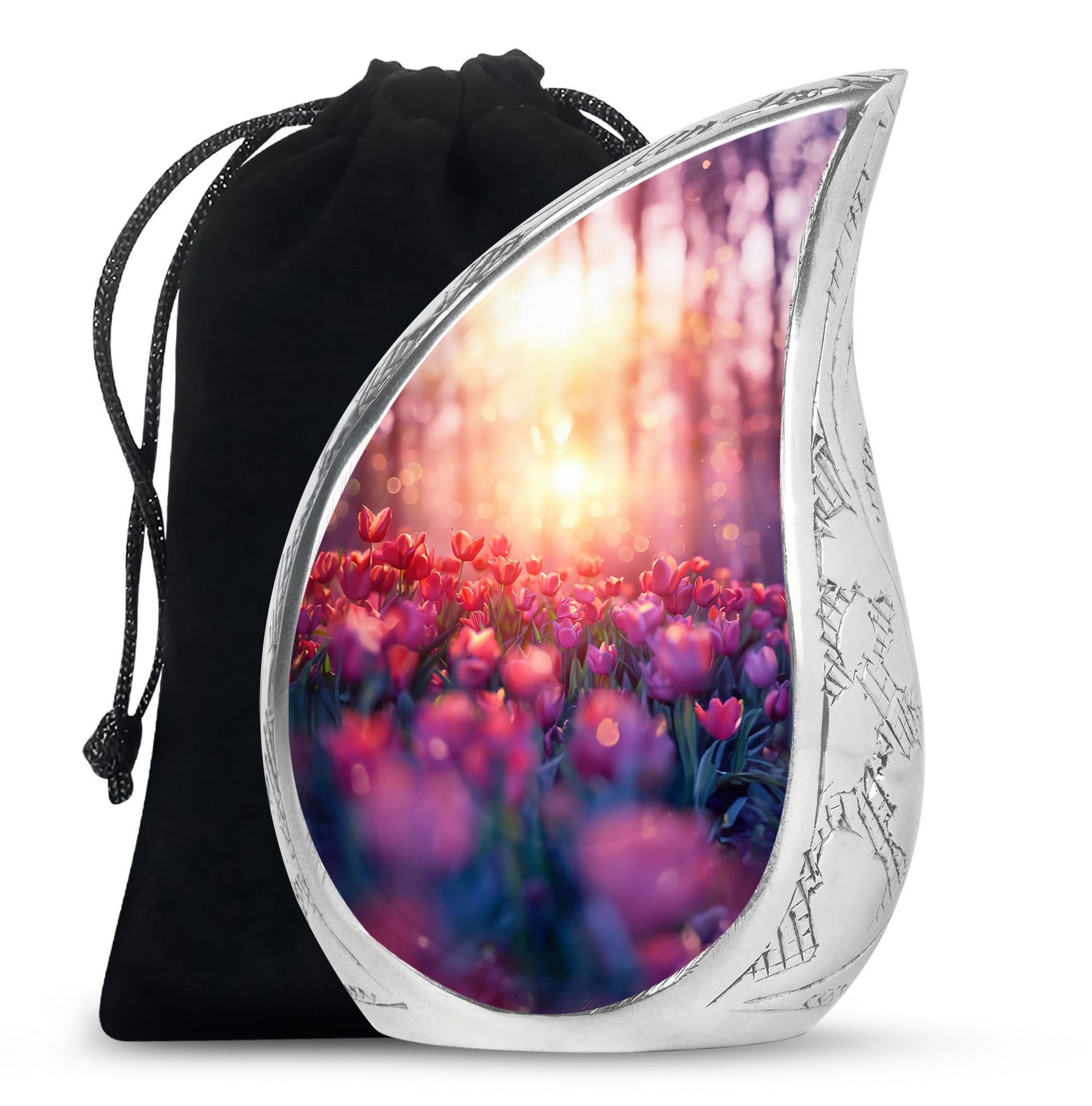 Tulips Theme Large Urn 10 Inch