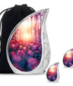 Tulips Theme Large Urn With 2 Keepsake Urn