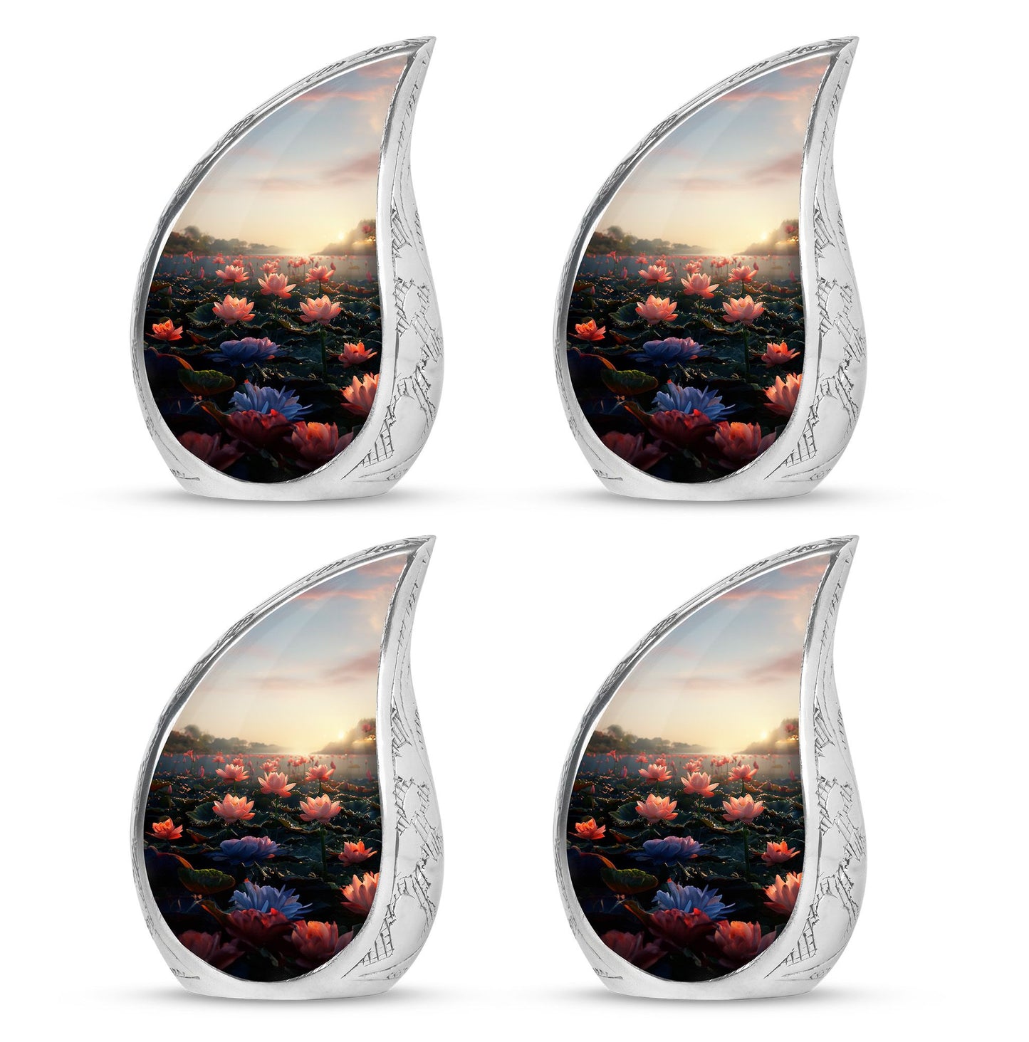 Lotus Theme 3 Inch Keepsake Pack of 4