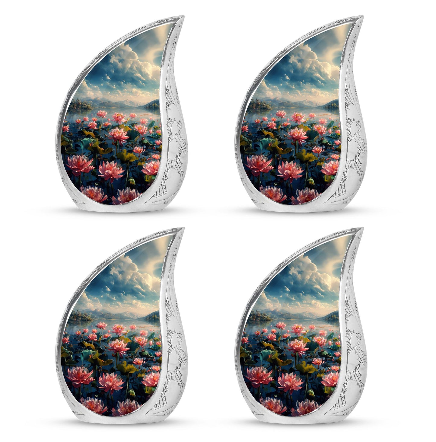 Lotus Theme 3 Inch Keepsake Pack of 4