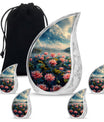 Lotus Theme Large Urn With 4 Keepsake Urn