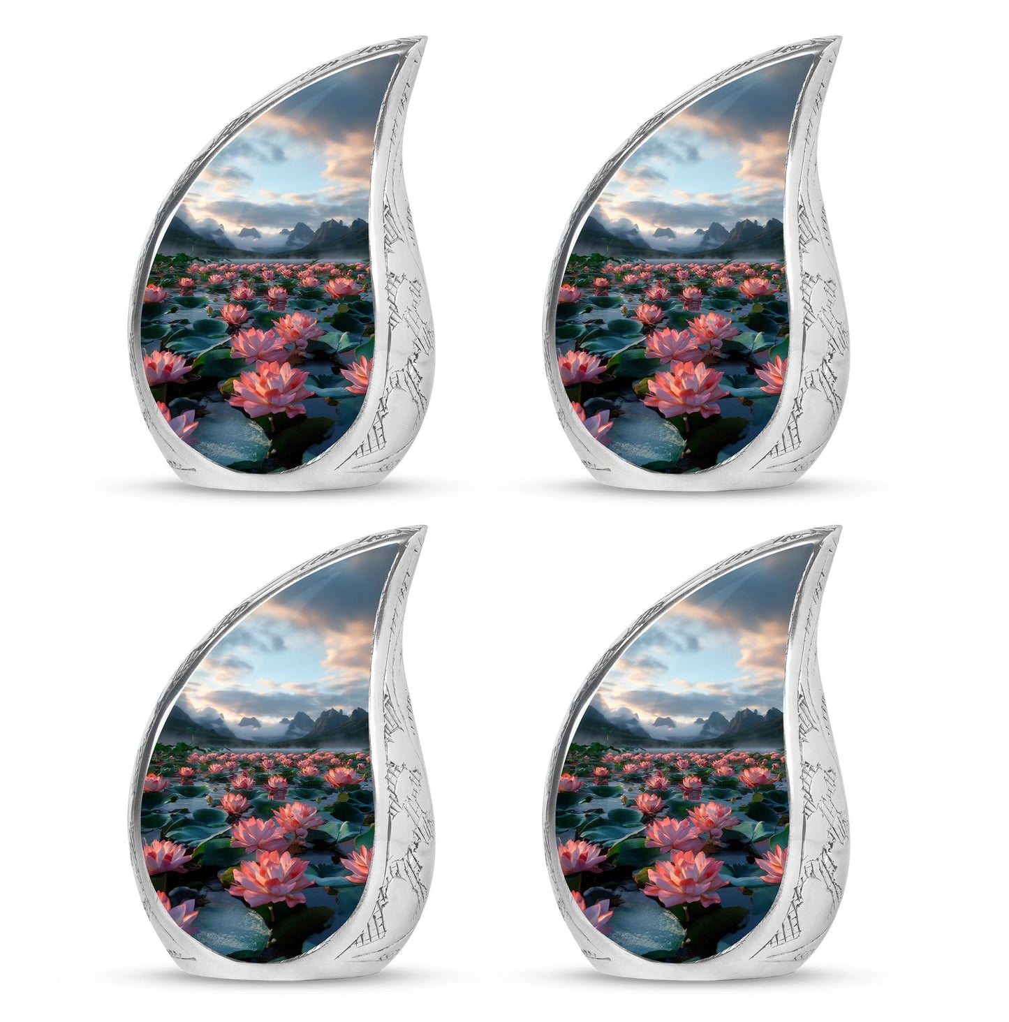 Lotus Theme 3 Inch Keepsake Pack of 4