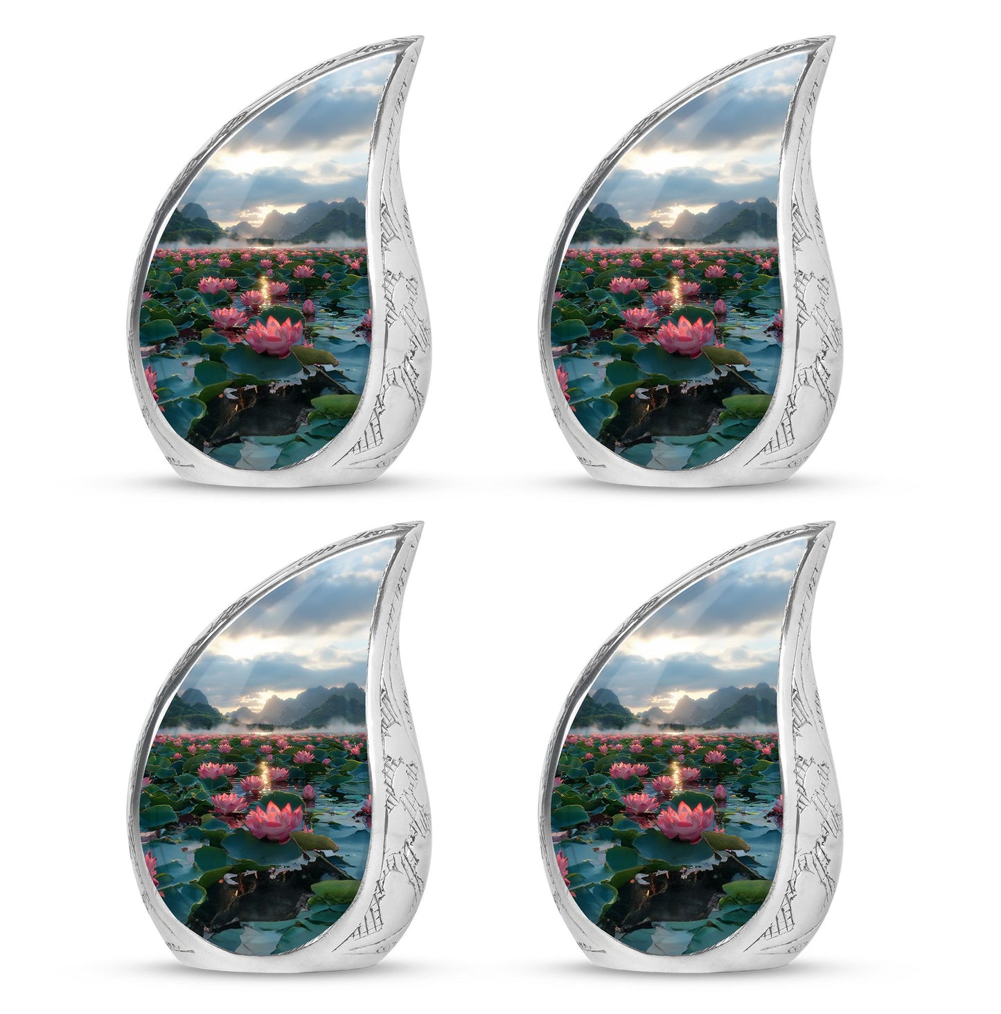 Lotus Theme 3 Inch Keepsake Pack of 4