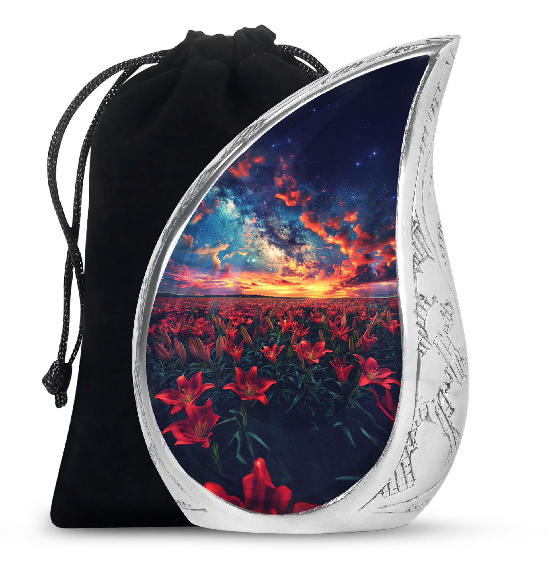 Lily Theme Large Urn 10 Inch