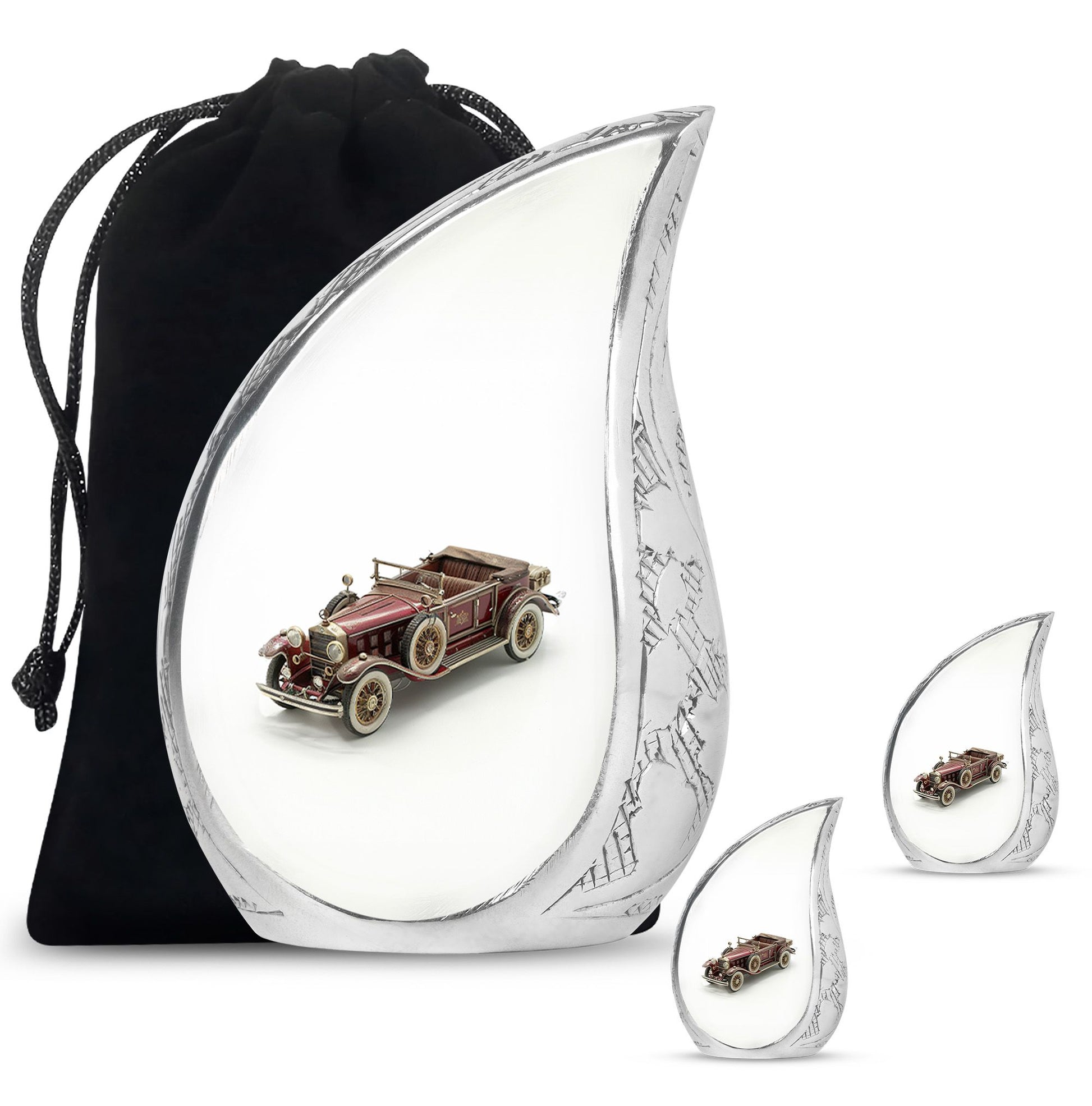 Car Theme Large Urn With 2 Keepsake Urn