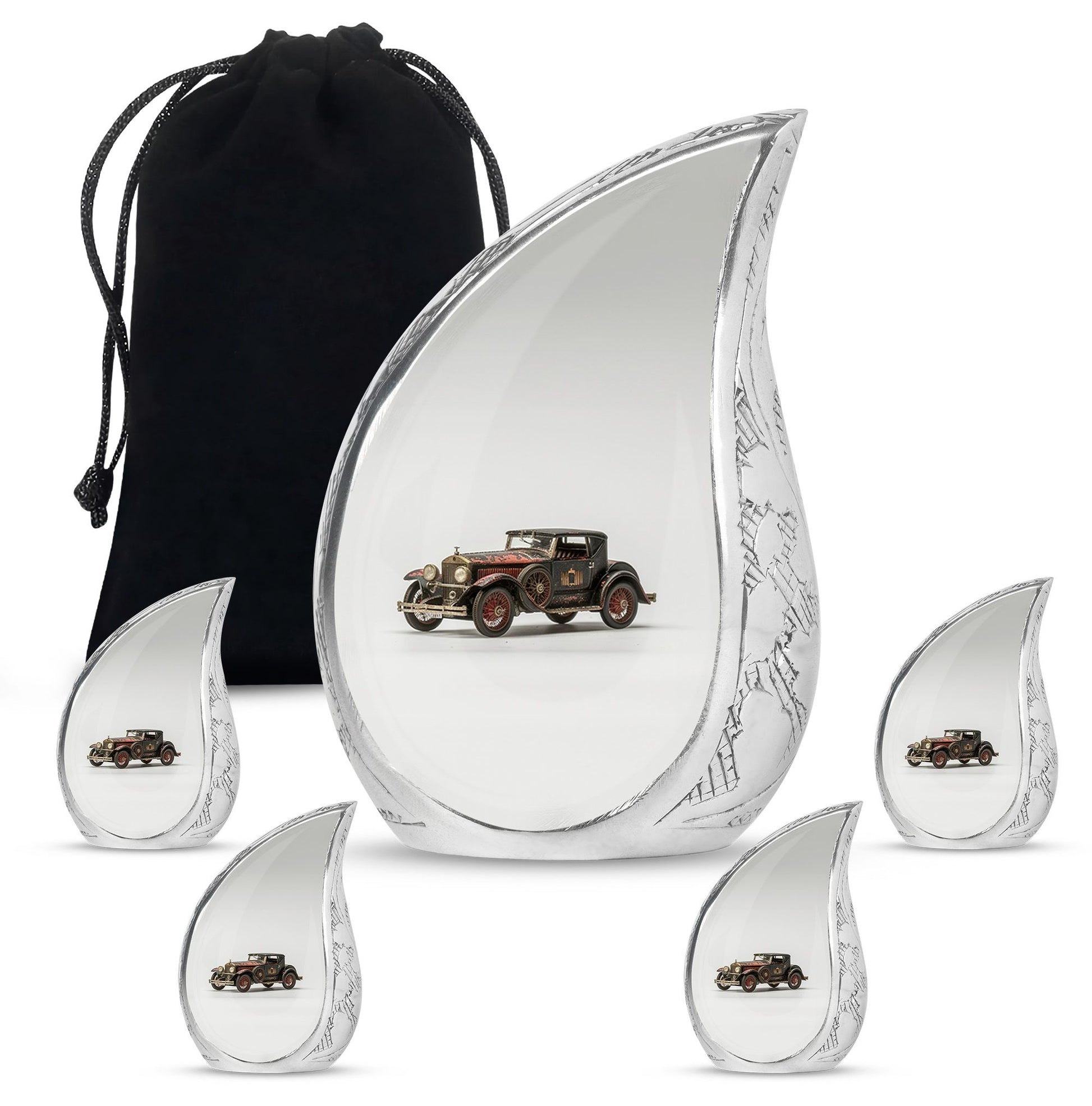 Car Theme Large Urn With 4 Keepsake Urn