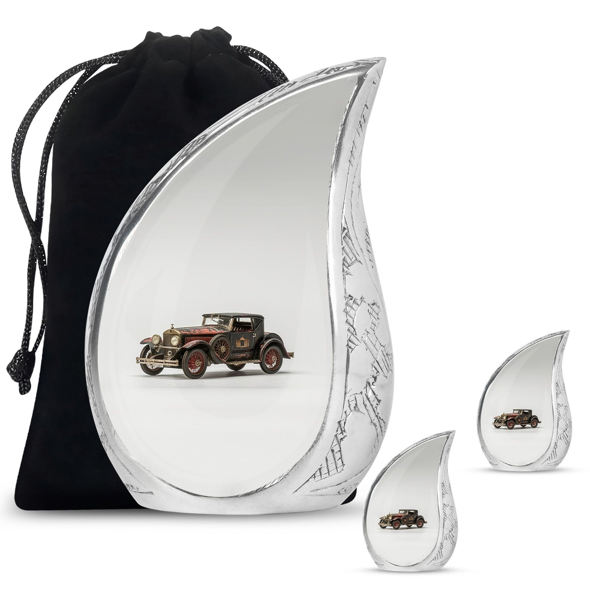 Car Theme Large Urn With 2 Keepsake Urn