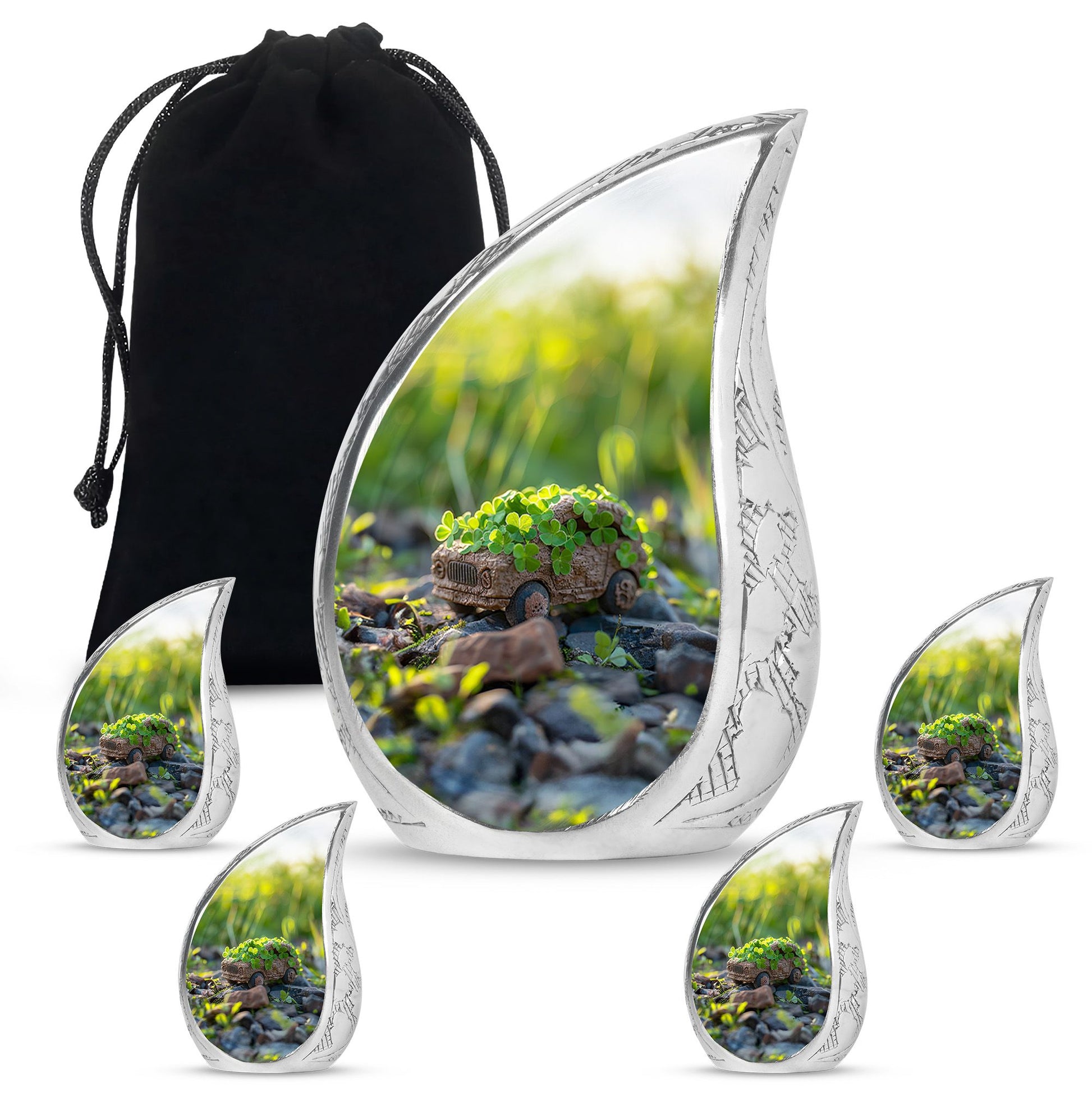 Car Theme Large Urn With 4 Keepsake Urn