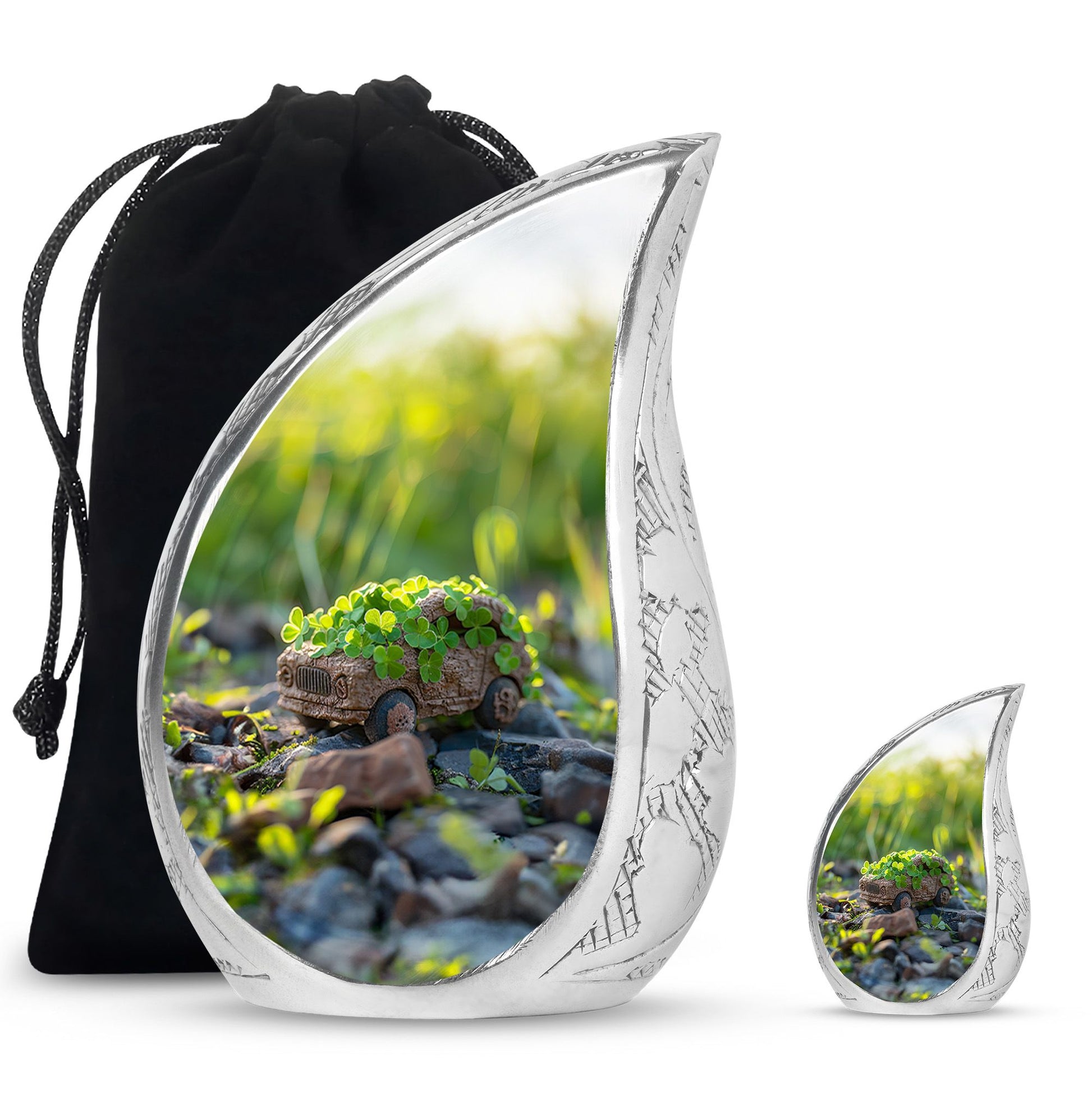 Car Theme Large Urn With 1 Keepsake Urn