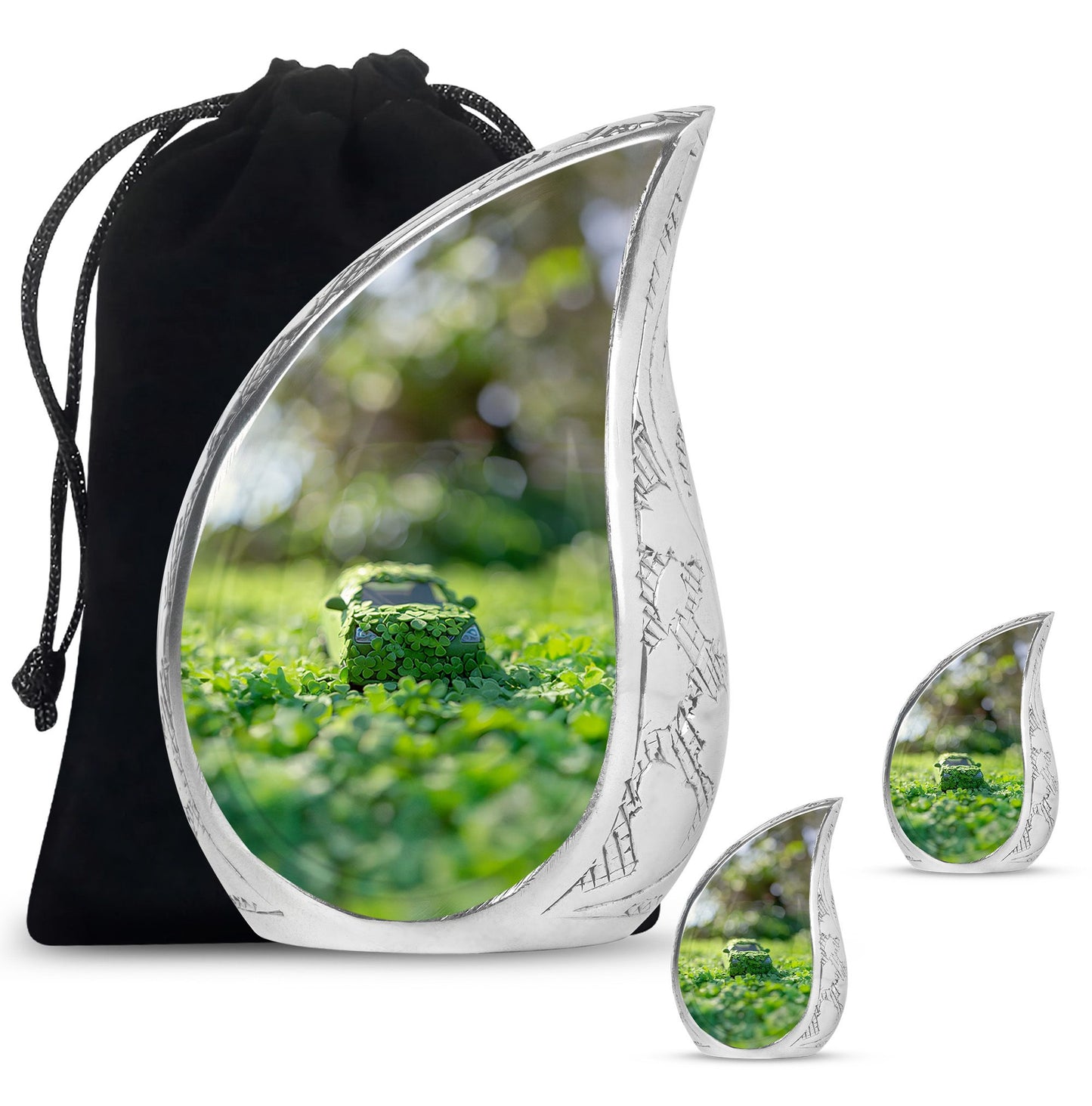 Car Theme Large Urn With 2 Keepsake Urn