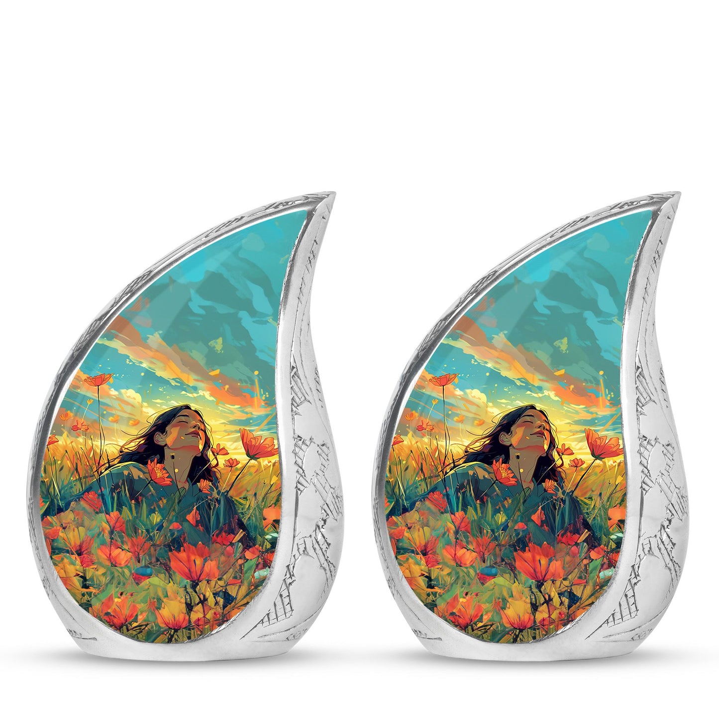 Flower Theme 3 Inch Keepsake Pack of 2