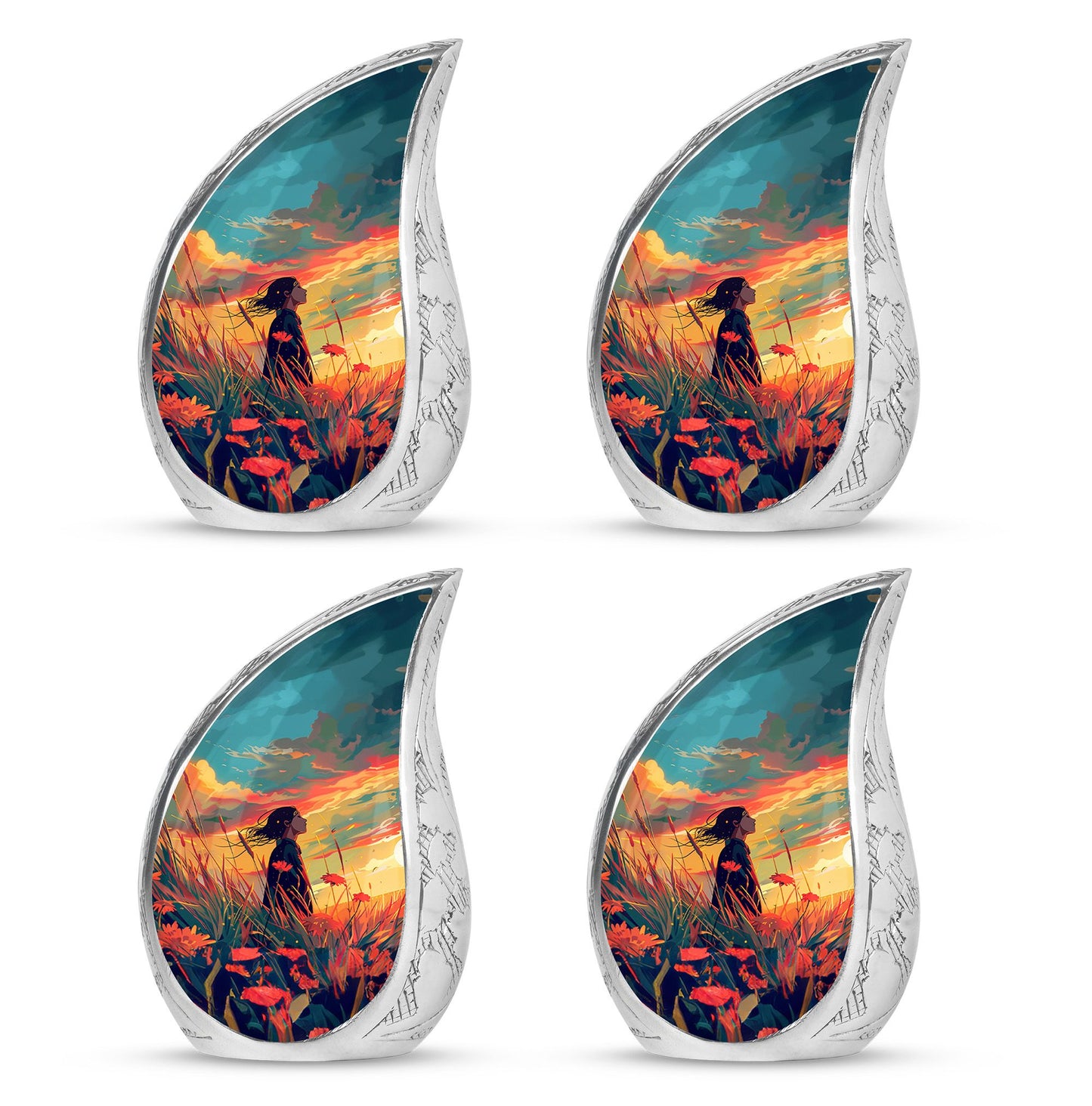 Flower Theme 3 Inch Keepsake Pack of 4