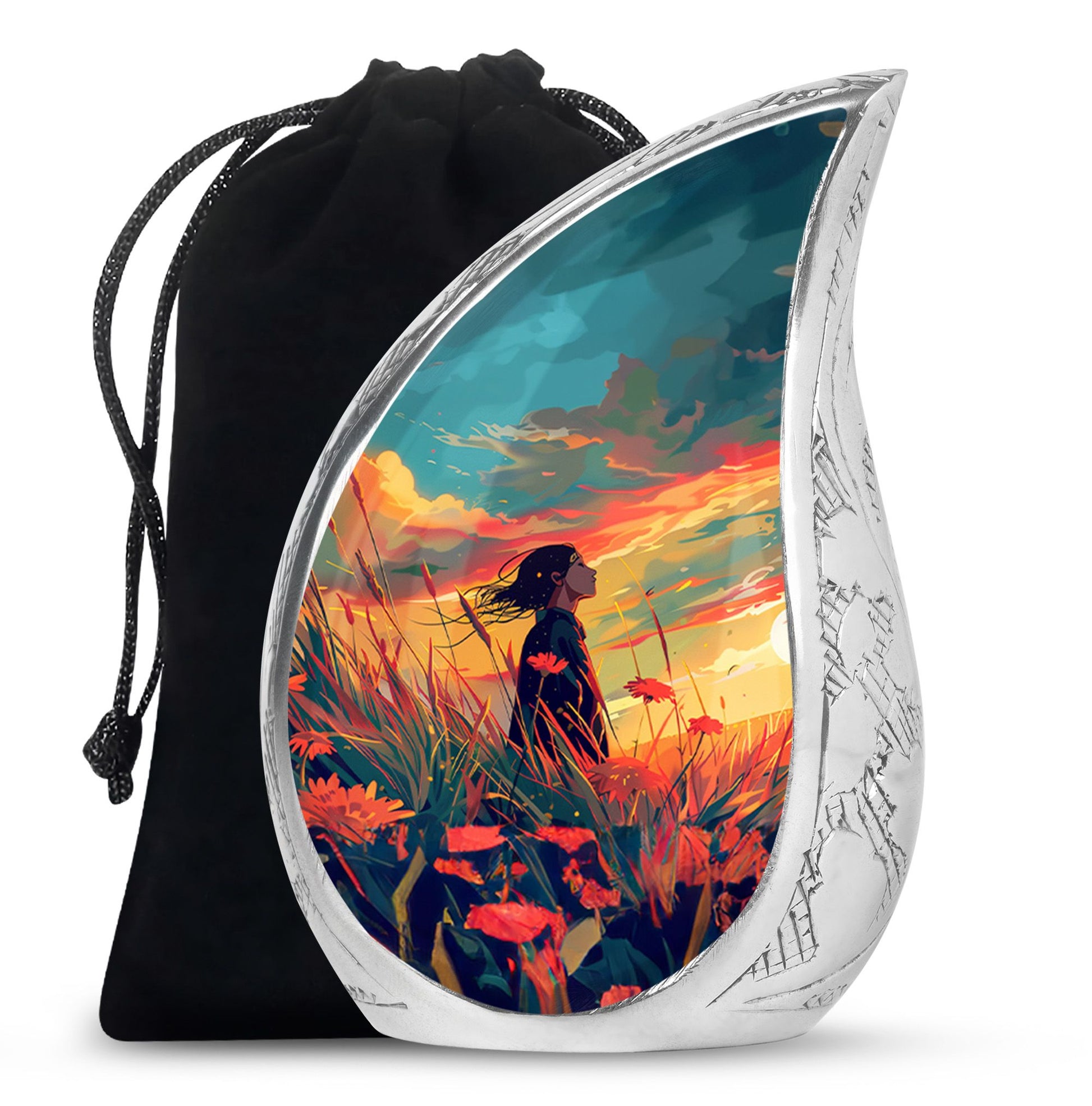 Flower Theme Large Urn 10 Inch