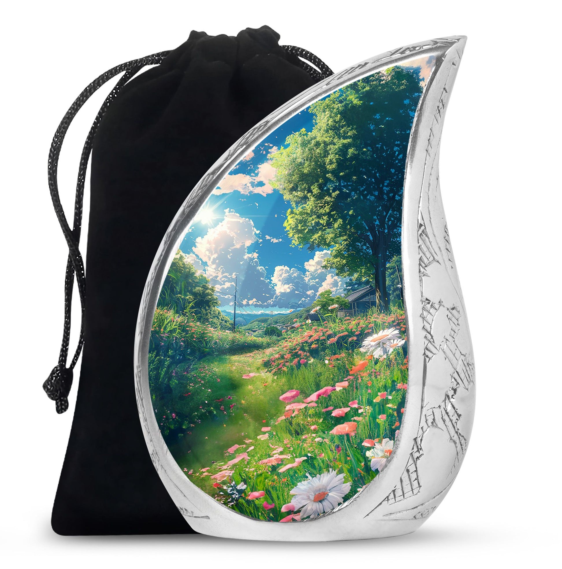 Flower Theme Large Urn 10 Inch